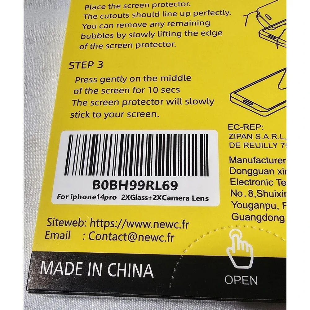 30 Packs New C 9Hardness Tempered Glass Apple iphone 14 Pro Screen Protector